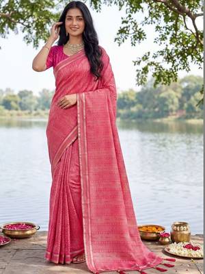 Pink leheriya  georgette leheriya saree 5