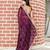 Burgundy embroidered mirror work organza saree