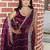 Burgundy embroidered mirror work organza saree