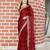 Maroon striped mirror work saree