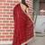 Maroon striped mirror work saree