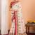 Cream ethnic motifs silk blend saree