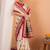 Cream ethnic motifs silk blend saree