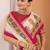 Cream ethnic motifs silk blend saree