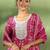 women ethnic motifs printed regular thread work kurta with patiala & with dupatta