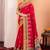 Pink ethnic motifs silk blend saree