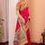 Pink ethnic motifs silk blend saree