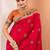 Pink ethnic motifs silk blend saree