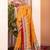 Mustard ethnic motifs silk blend saree