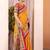 Mustard ethnic motifs silk blend saree