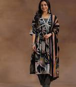 women floral printed empire kurta with trousers & with dupatta