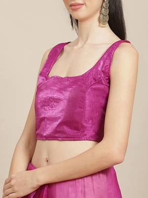 Burgundy burgundy ethnic motifs organza saree 4