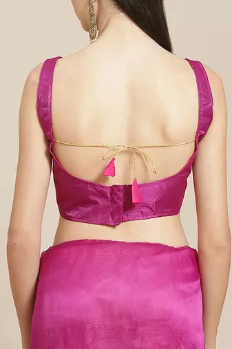 Burgundy burgundy ethnic motifs organza saree
