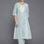 women ethnic motifs printed regular thread work kurta with trousers