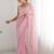 Pink women embellished sequinned saree