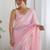 Pink women embellished sequinned saree