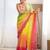 Yellow floral embellished sequinned saree