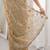Gold floral satin heavy work saree