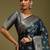 Teal floral woven design banarasi silk saree