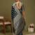 Teal floral woven design banarasi silk saree