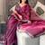 Purple embellished embroidered organza saree