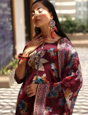 women floral printed regular kurta with palazzos & with dupatta 6