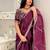 Purple embellished embroidered organza saree