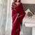 Maroon embellished embroidered organza saree