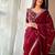 Maroon embellished embroidered organza saree