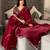 Maroon embellished embroidered organza saree