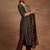 women ethnic motifs printed regular thread work kurta with trousers & with dupatta