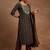 women ethnic motifs printed regular thread work kurta with trousers & with dupatta