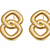 Gold-toned double ring ribbed stud earrings, anti-tarnish