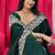 Green embroidered border saree