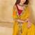 Yellow bandhani embroidered  chiffon bandhani saree