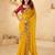 Yellow bandhani embroidered  chiffon bandhani saree