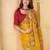 Yellow bandhani embroidered  chiffon bandhani saree