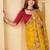 Yellow bandhani embroidered  chiffon bandhani saree