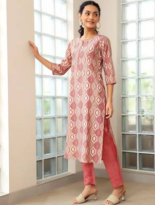 women printed regular kurta with trousers & with dupatta 2