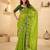 Green bandhani printed thread work  chiffon saree