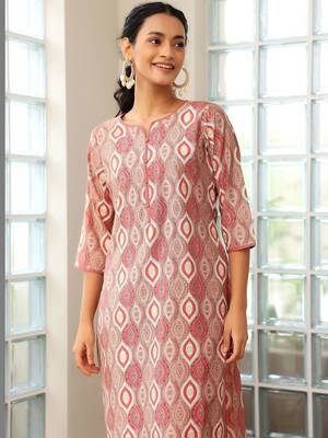 women printed regular kurta with trousers & with dupatta 7