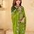 Green bandhani printed thread work  chiffon saree