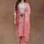 women floral printed regular thread work kurta with trousers & with dupatta