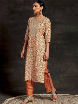 women floral printed regular sequinned kurta with trousers & with dupatta 2