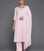 women regular kurta with trousers & with dupatta