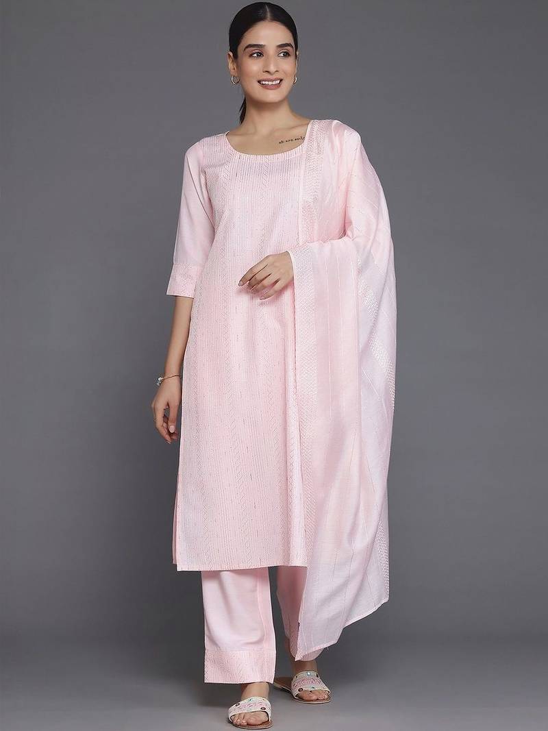 women regular kurta with trousers & with dupatta