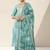 women ethnic motifs printed regular thread work kurta with trousers & with dupatta