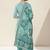 women ethnic motifs printed regular thread work kurta with trousers & with dupatta