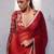 Maroon floral sequinned  georgette heavy work saree