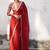 Maroon floral sequinned  georgette heavy work saree